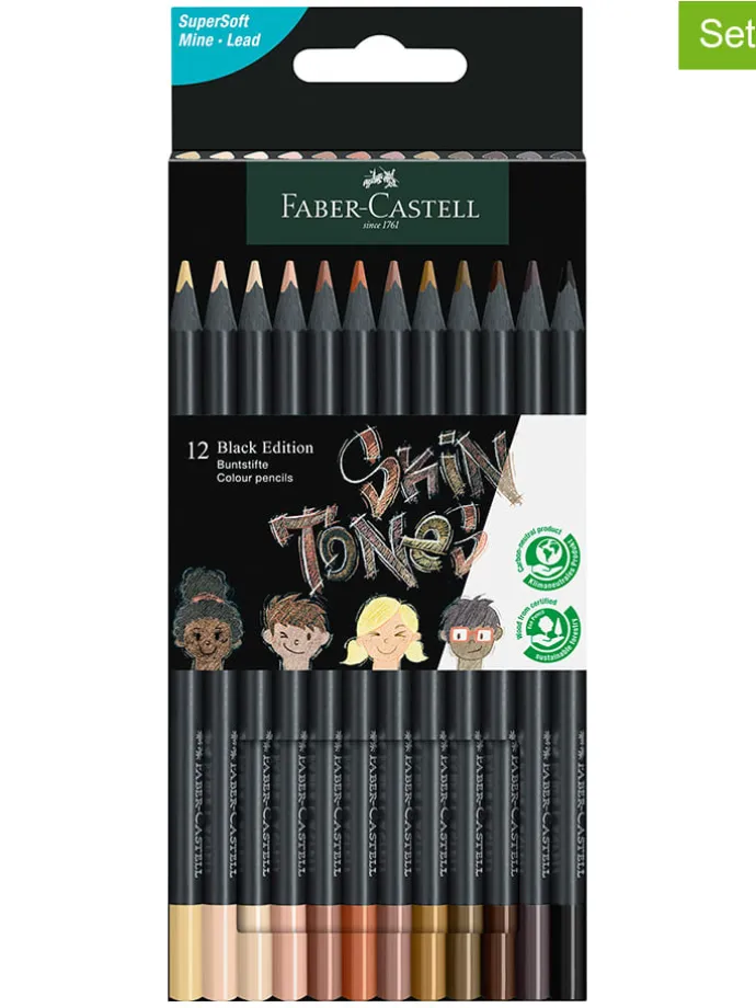 Kredki (24 szt.) "Black Edition - Skin Tones"