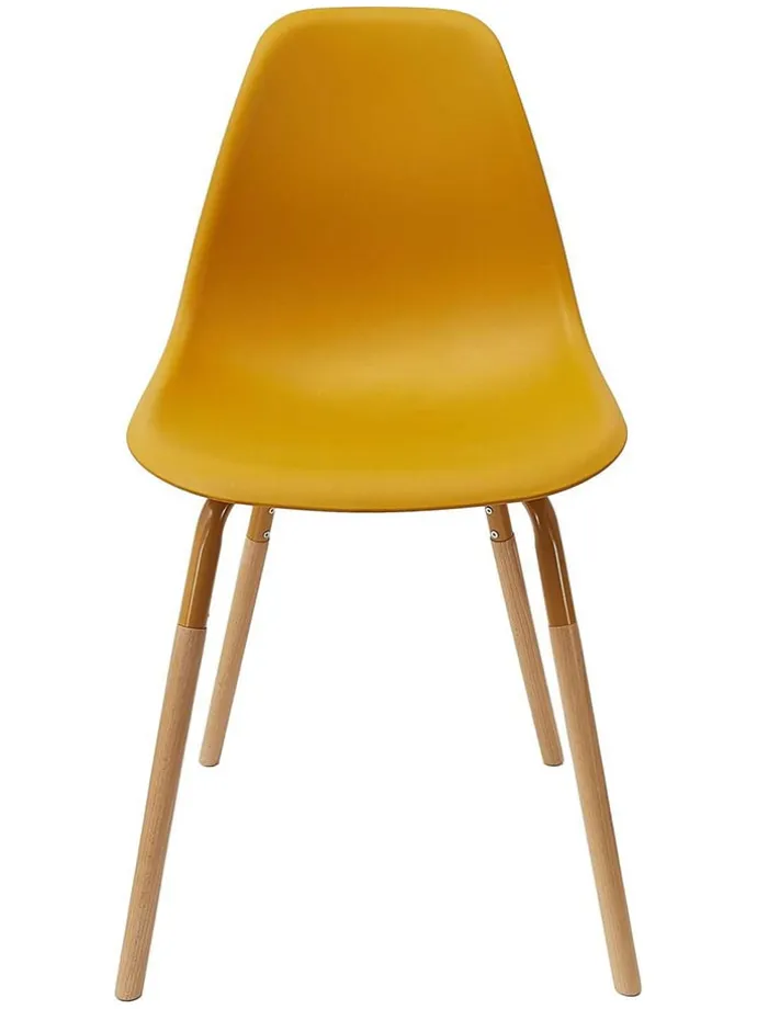 Krzesła (2 szt.) "Scandinave" w kolorze żółtym - 46 x 85 x 56 cm