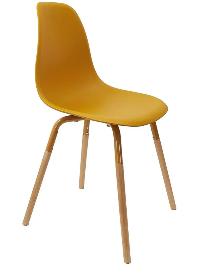 Krzesła (2 szt.) "Scandinave" w kolorze żółtym - 46 x 85 x 56 cm