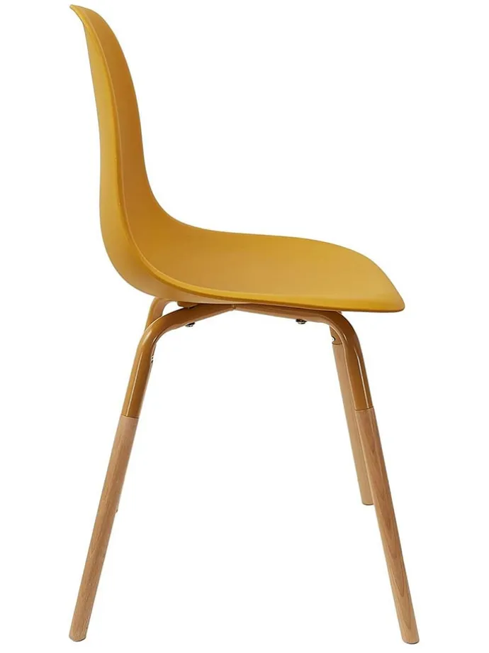 Krzesła (2 szt.) "Scandinave" w kolorze żółtym - 46 x 85 x 56 cm