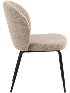 Krzesła (2 szt.) w kolorze beżowo-czarnym do jadalni - 52 x 82 x 57,5 cm