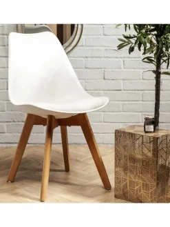 Krzesła (2 szt.) w kolorze białym - 58 x 81,5 x 49 cm