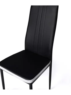 Krzesła (4 szt.) w kolorze czarno-białym do jadalni - 41,5 x 96 x 39 cm