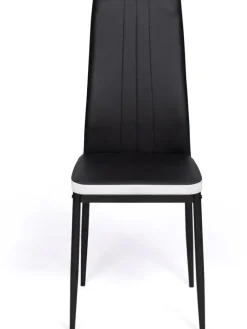 Krzesła (4 szt.) w kolorze czarno-białym do jadalni - 41,5 x 96 x 39 cm