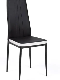 Krzesła (4 szt.) w kolorze czarno-białym do jadalni - 41,5 x 96 x 39 cm
