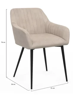 Krzesła (2 szt.) w kolorze jasnobrązowo-szarym do jadalni - 51 x 76 x 56 cm