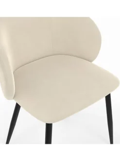 Krzesła (4 szt.) w kolorze kremowo-czarnym do jadalni - 53 x 71 x 51 cm