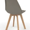 Krzesła (6 szt.) w kolorze szarobrązowym do jadalni - 46 x 79,5 x 51 cm
