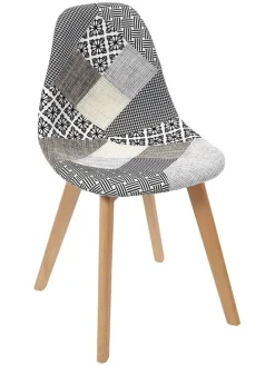 Krzesła (2 szt.) w kolorze szarym - 47 x 87 x 53 cm