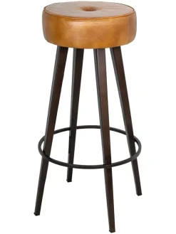 Krzesło barowe w kolorze jasnobrązowym - 81 cm