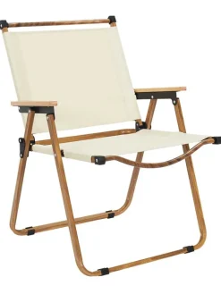 Krzesło ogrodowe w kolorze beżowym - 55 x 77 x 36 cm
