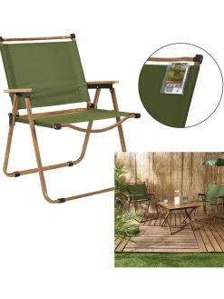 Krzesło ogrodowe w kolorze khaki - 55 x 77 x 63 cm