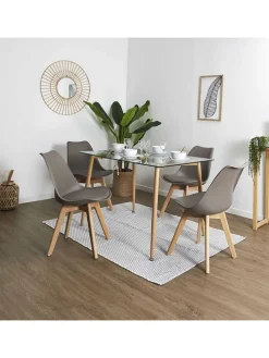 Krzesło "Scandinave" w kolorze szarobrązowym - 46 x 86,5 x 52 cm