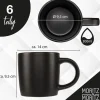 Kubki (6 szt.) "Nordic" w kolorze czarnym - 300 ml