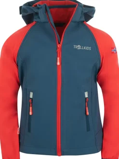 Kurtka softshellowa Zipp-Off "Rondane XT" w kolorze granatowo-czerwonym