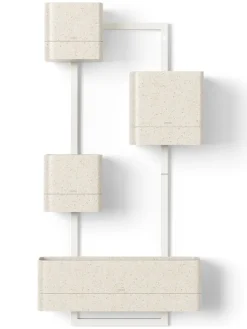 Kwietnik ścienny w kolorze beżowym - 36 x 72 x 18 cm