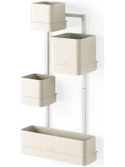 Kwietnik ścienny w kolorze beżowym - 36 x 72 x 18 cm