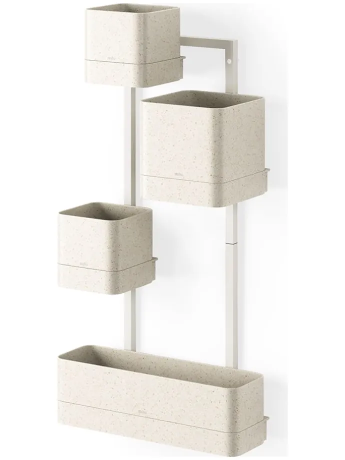 Kwietnik ścienny w kolorze beżowym - 36 x 72 x 18 cm