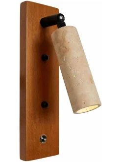 Lampa ścienna w kolorze beżowo-jasnobrązowym - wys. 22 cm