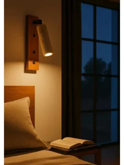 Lampa ścienna w kolorze beżowo-jasnobrązowym - wys. 22 cm