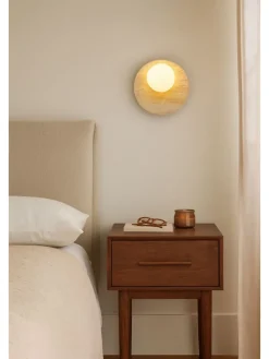Lampa ścienna w kolorze beżowym - wys. 30 x Ø 10 cm