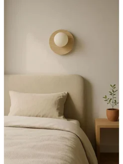 Lampa ścienna w kolorze beżowym - wys. 30 x Ø 10 cm