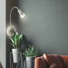 Lampa ścienna w kolorze srebrnym - wys. 39 cm
