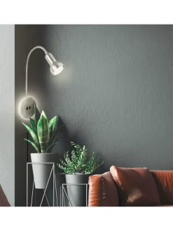 Lampa ścienna w kolorze srebrnym - wys. 39 cm
