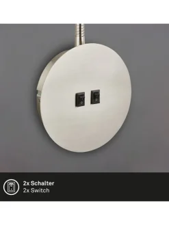 Lampa ścienna w kolorze srebrnym - wys. 39 cm