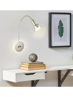 Lampa ścienna w kolorze srebrnym - wys. 39 cm
