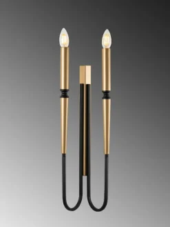 Lampa ścienna w kolorze złoto-czarnym - 18 x 58 cm