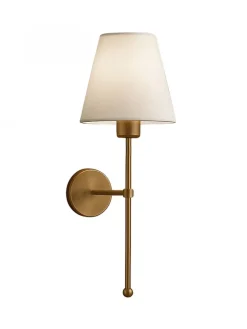 Lampa ścienna w kolorze złoto-kremowym - wys. 50 x Ø 13 cm