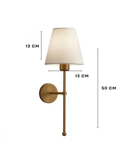 Lampa ścienna w kolorze złoto-kremowym - wys. 50 x Ø 13 cm