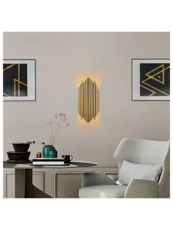Lampa ścienna w kolorze złotym - 18 x 40 cm