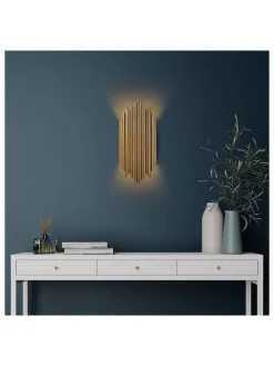Lampa ścienna w kolorze złotym - 18 x 40 cm
