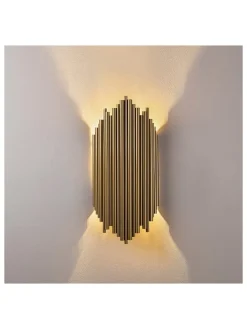 Lampa ścienna w kolorze złotym - 18 x 40 cm