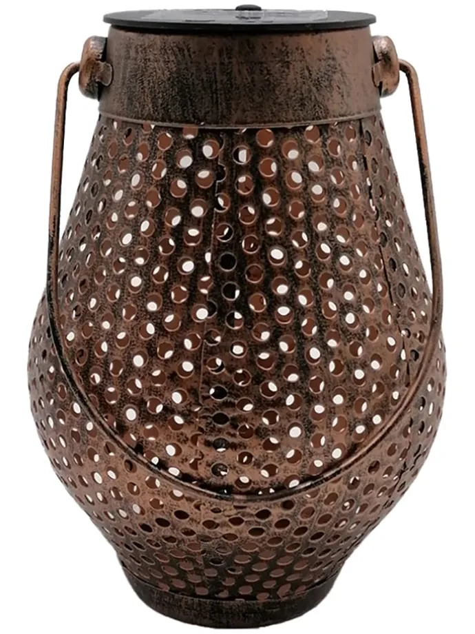 Lampa solarna LED "Doty" w kolorze brązowym - wys. 17 x Ø 13 cm