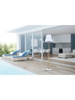 Lampa solarna LED "Standy Wood" w kolorze biało-brązowym - wys. 150 cm