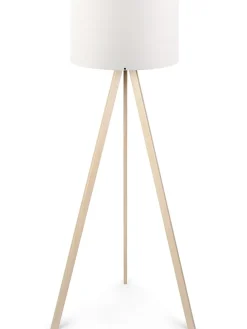 Lampa stojąca "Ayd" w kolorze jasnobrązowo-białym - wys. 140 cm