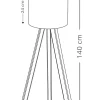 Lampa stojąca "Ayd" w kolorze szaro-brązowym - wys. 140 cm