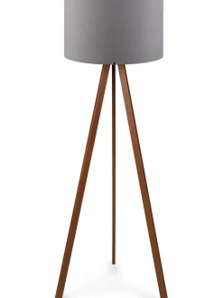 Lampa stojąca "Ayd" w kolorze szaro-brązowym - wys. 140 cm