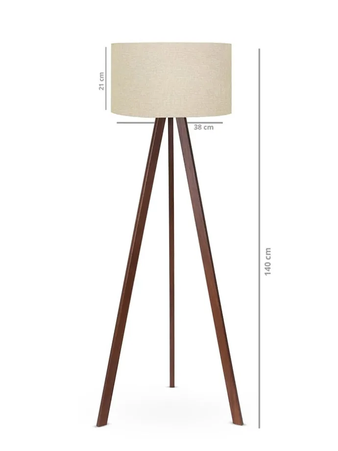 Lampa stojąca w kolorze brązowo-beżowym - wys. 140 x Ø 38 cm