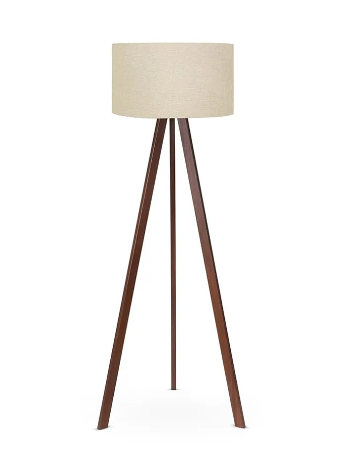 Lampa stojąca w kolorze brązowo-beżowym - wys. 140 x Ø 38 cm