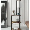 Lampa stojąca w kolorze czarno-brązowym - 50 x 140 x 30 cm