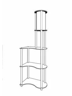 Lampa stojąca w kolorze czarno-brązowym - 50 x 140 x 30 cm