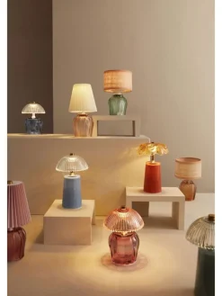 Lampa stołowa LED "Aureline" w kolorze szarobrązowym - wys. 19 x Ø 12 cm