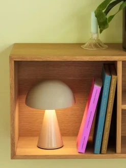 Lampa stołowa LED "Mush" w kolorze beżowym - wys. 20 x Ø 15 cm