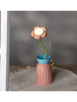 Lampa stołowa LED w kolorze jasnoróżowym - wys. 30 x Ø 9 cm