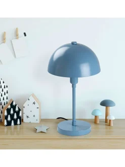 Lampa stołowa w kolorze błękitnym - wys. 35 x Ø 20 cm