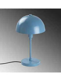 Lampa stołowa w kolorze błękitnym - wys. 35 x Ø 20 cm